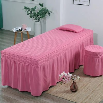 Pink/b,185x70cm(T),LDLCYCN Massage Table Bed Skirt with Hole Spa Bed Cover Full Wrap Beauty Salon Massage Table Bed Sheet Skirt Protective Massage Table Skirt Square Round Head Washable