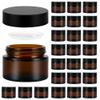 Glass Jars with Lids,Eco-Friendly Cosmetic Containers with Airtight Black Lids & Liners, Multi-Color Options for Cream, Lotion, Body Butter, DIY Skincare Travel Jars (Amber Frosted, 1oz) view 1