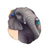 Animal Cartoon Elephant Shower Cap For Women Reusable Double Layers Bathing Bath Cap Hair Caps Waterproof Elastic Band Ladies Spa Salon Shower Hat Hair Caps view 2