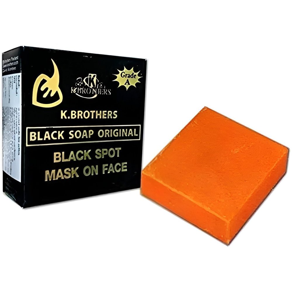 K.Brothers Black Soap Original for Black Spots, Face Mask Treatment, Orange, 50g
