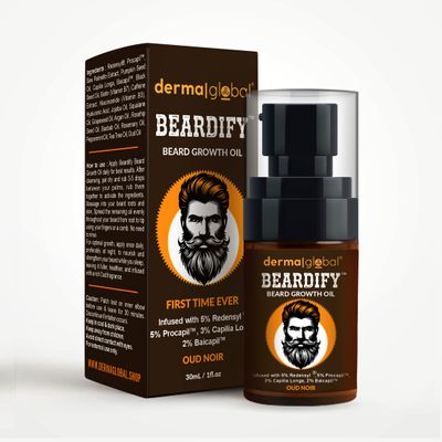 Derma Global Beardify Beard Growth Oil  Advanced Beard Thickening & Fast Growth Formula with 25% Clinically Proven Active Ingredients with 5% Redensyl | 5% Procapil | 3% Capilia Longa | 2% Baicapil