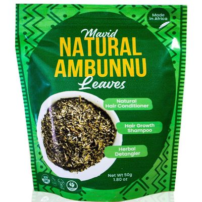 Mavid Natural Ambunu Leaves 50g Pack | African Herbal Treatment for Hair Care & Growth | Pure Conditioner and Shampoo | Soften & Detangles | Traditional Scalp Repair