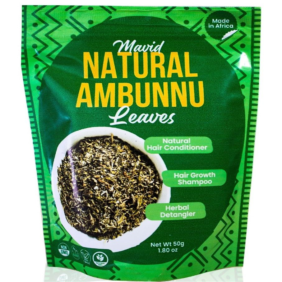 Mavid Natural Ambunu Leaves 50g Pack | African Herbal Treatment for Hair Care & Growth | Pure Conditioner and Shampoo | Soften & Detangles | Traditional Scalp Repair