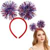 1Pcs 4th of July Headband, Glitter Patriotic Headband, Independence Day Hair Accessories with Shiny Glitter Ribbon Design, USA Hair Supplies, Red White Blue Hairband for Independence Day Parties view 1