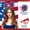 1Pcs 4th of July Headband, Glitter Patriotic Headband, Independence Day Hair Accessories with Shiny Glitter Ribbon Design, USA Hair Supplies, Red White Blue Hairband for Independence Day Parties view 4