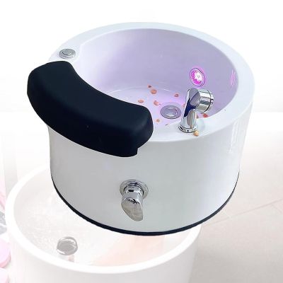 Acrylic Pedicure Sink Heated Foot Spa Massaging Foot Bath Foot Tub Round Footbath Deep Foot Bath Spa with Massage Heated Foot Spa Hot and Cold Adjustment