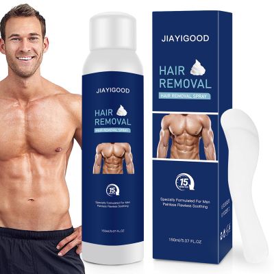 Men's Hair Removal Spray Foam - Plant Extract Soothing Depilation Spray Painless & Gentle Depilatory Cream for All Skin Types - Effective for Armpits, Chest, Back, Legs & Body