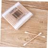 PartyKindom 100pcs Cost Double-ended Cotton Swabs Wooden Stick Gentle Skin for Face Body Cleaning view 3