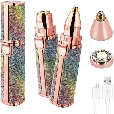 Portable Eyebrow Trimmer for epilator for Women, Facial Hair Remover for Women,Face, Lips, Nose Hair Removal Electric Trimmer with Light- (Multi)