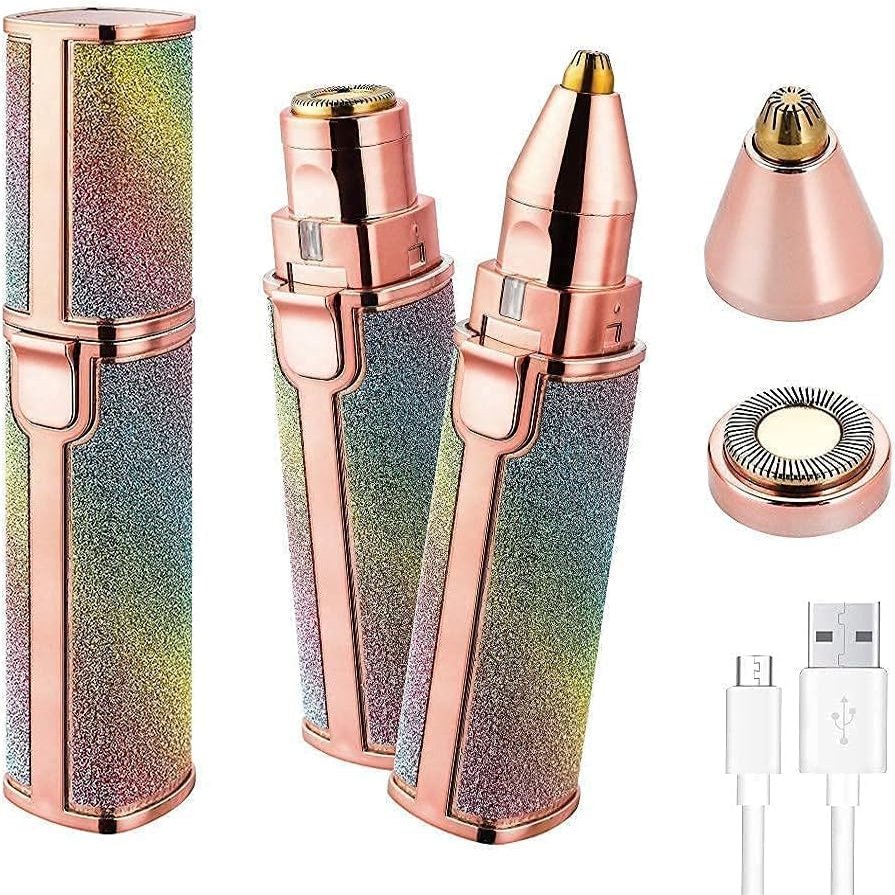 Portable Eyebrow Trimmer for epilator for Women, Facial Hair Remover for Women,Face, Lips, Nose Hair Removal Electric Trimmer with Light- (Multi)