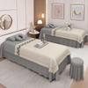 4pcs Beauty Salon Bedding Set Thick Bed Linens Sheets with Face Rest Hole, Sheets Set for Bedspread Fumigation Massage Spa Smoke Grey Square Bedside 190 * 80cm (74.8 * 31.5in) view 1