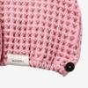 100% Organic Cotton Hair Drying Waffle Towel Wrap for Women | Absorbent & Quick Dry Head Turban for Wet Hair in Shower Sauna Spa, Extra Large for Long Straight Curly Plopping Button (Pink, 2 PACK) view 4