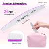 24 PCS Nail File 100/180 Grit Nail Files for Women Double Sided Emery Board Fingernail Shaping Manicure Pedicure Tools for Natural Nails Nail Supplies Salon and Home Use view 4