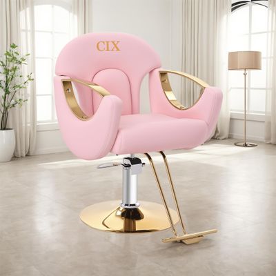 Barber Chair, Styling Chair for Hair Stylist, Hydraulic Barber Chair Height Adjustable, 360 Swivel, Beauty Salon Spa Equipment, Multi-Function Salon Chair Equipmen,Pink