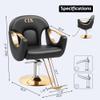 Black Barber Chair, Styling Chair for Hair Stylist, Hydraulic Barber Chair Height Adjustable, 360 Swivel, Beauty Salon Spa Equipment, Multi-Function Salon Chair Equipmen,Black view 2