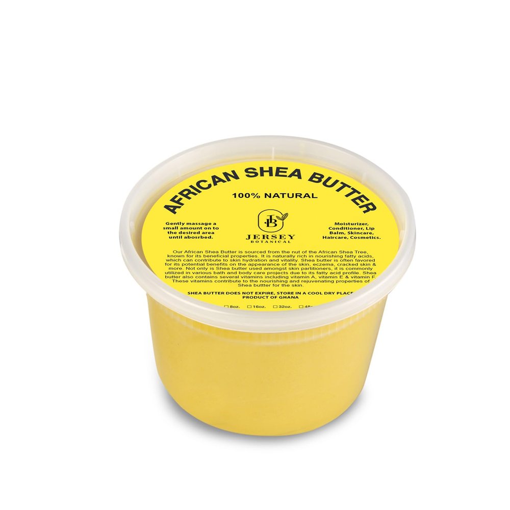 16 oz. African Shea Butter Yellow Raw - 100% Pure - Unrefined Soft Creamy. For Dry and Cracked Skin. DIY Body Butter, Hair, and Face Treatment. Great for Lotion, Soap, Eczema & Stretch Mark Creams.
