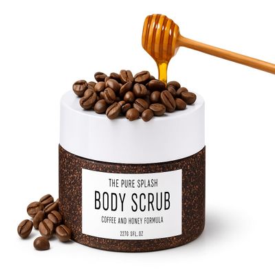 Coffee Body Scrub  Exfoliating & Moisturizing with Natural Ingredients  Sugar, Coffee, Almond Oil & Honey  Deep Cleansing & Hydration for Smooth, Radiant Skin  8oz