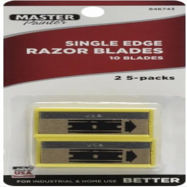 Master Painter SEB10 Single Edge Steel Razor Blades in Dispensers, 10 Count - Pack of (10)