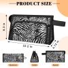 Ourtheme Travel Makeup Bag for Women Men Unisex Zebra Print Pattern Multipurpose Cosmetic Wash Pouch Bag Toiletry Toiletries Shower Bag Organizer view 2