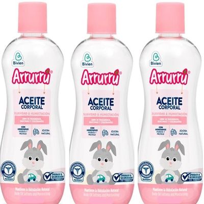 Aceite corporal Suavidad y Humectacion Arrurru. Set de 3 piezas 6.76 fl oz - 200 ml.