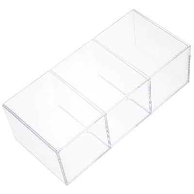 Acrylic Three Grid Desk Holder for Pens Makeup Brushes and Lipsticks