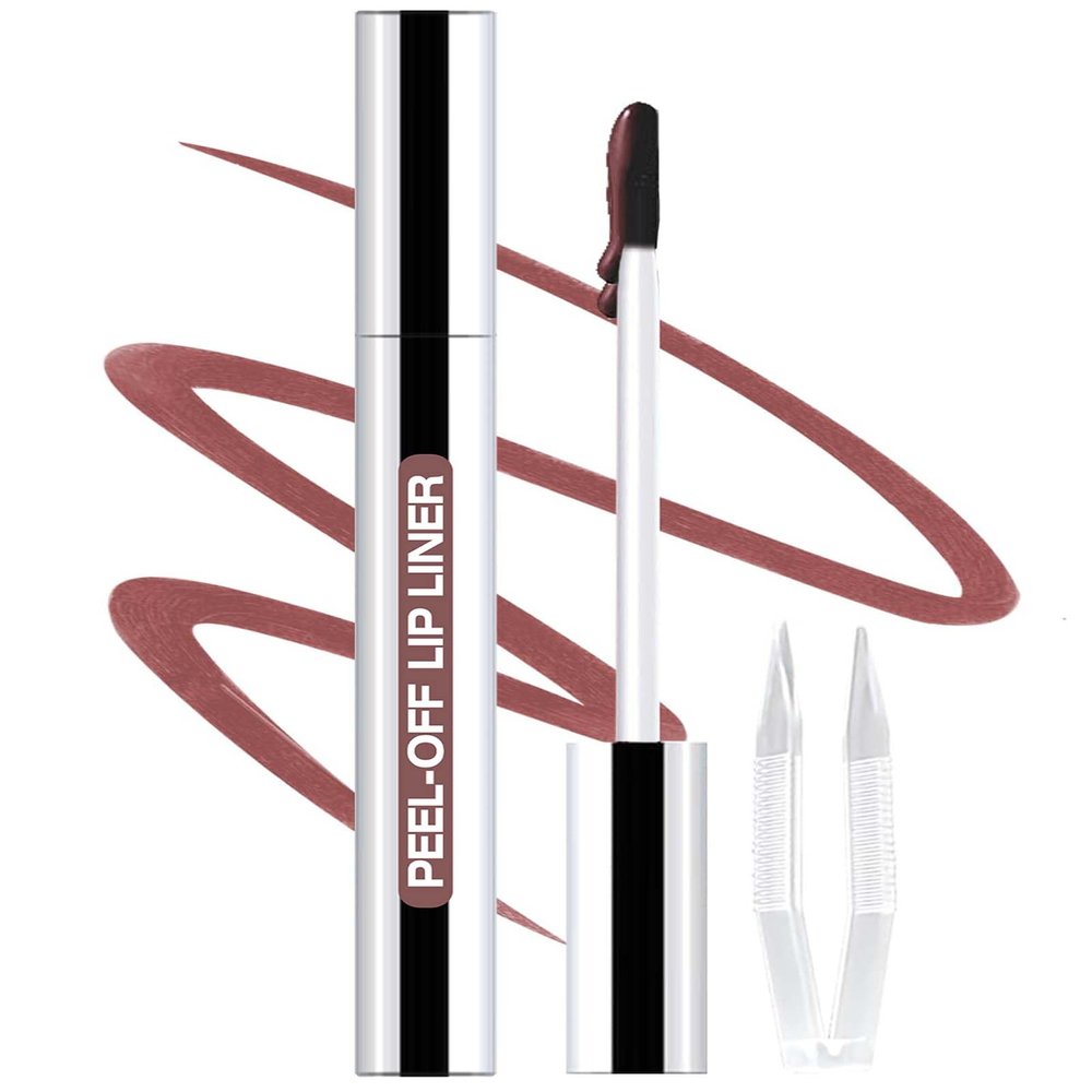 QCMME Lip Liner Stain Peel Off with Tweezer, Long Lasting Matte Lip Tattoo, Highly Pigmented Color Lip Tint Makeup, Waterproof, Transfer-proof Lipstain for Women, for All Skin Types