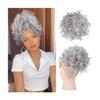 Bun, Wig Hair Bag Hair Flower Elastic Drawstring Messy Net Pocket Small Roll Hair Bag High Temperature Silk Hair for Women(Off-white) view 1