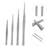 Gogogmee 4pcs Multi-function Serrated Tip Tweezers Thickened Non-skid Stainless Steel Tools for Nail Diy Crafts and Home Use view 4