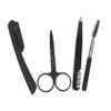 Happyyami Eyebrow Trimming Kit Stainless Steel Razor Scissors Tweezers Brush for Men Women Portable Grooming Tools for Precision Eyebrow Hair Removal view 1