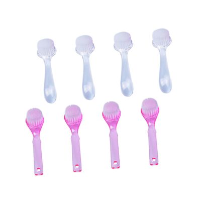 Happyyami Nail Cleaning Brush Soft and Stiff Bristles for Fingernail and Toenail Scrubbing for Home and Salon Use Pink and Design