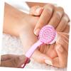 Happyyami Nail Cleaning Brush Soft and Stiff Bristles for Fingernail and Toenail Scrubbing for Home and Salon Use Pink and Design view 2