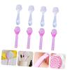 Happyyami Nail Cleaning Brush Soft and Stiff Bristles for Fingernail and Toenail Scrubbing for Home and Salon Use Pink and Design view 3
