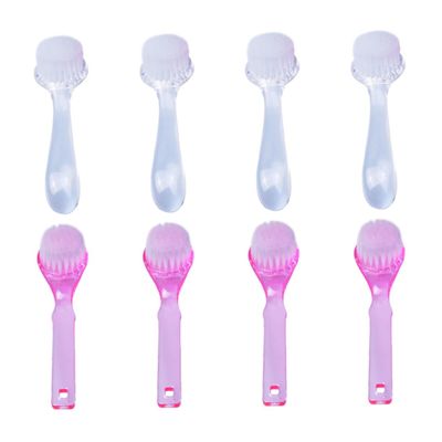Healeved 1 Set 8pcs Handle Grip Fingernail Cleaning Brush for Nail Art Nail Scrub Brush Non-slip Handle Plastic