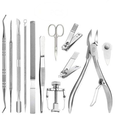 DUYHBAWRS 12Pcs/Set Professional Pedicure Tools Ingrown Toenail Tools Kit Nail Care Ingrown Toenail Removal Correction Clippers Foot Care