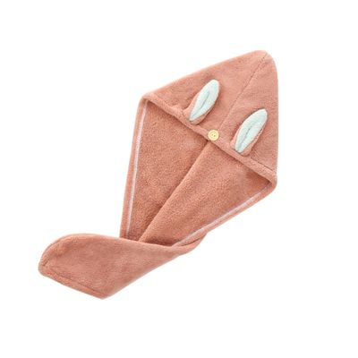 Gogogmee 1pc Rabbit Ear Hair Drying Hat Ultra Absorbent Coral Fleece Towel for Quick Hair Drying for Home Use Travel and Bathing Lightweight and Portable