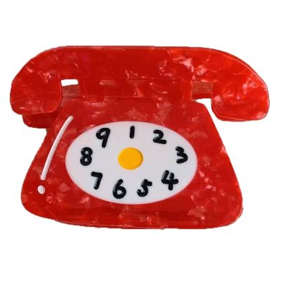 Clock Claw Clip,Alarm Clocks Hair Claw Clip,Timepiece Hair Jaw Clips,Acetate Hair Clip for Girls,Big Claw Clips for Women,Hair Barrette Accessories (Telephone)