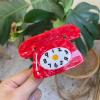 Clock Claw Clip,Alarm Clocks Hair Claw Clip,Timepiece Hair Jaw Clips,Acetate Hair Clip for Girls,Big Claw Clips for Women,Hair Barrette Accessories (Telephone) view 3
