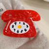 Clock Claw Clip,Alarm Clocks Hair Claw Clip,Timepiece Hair Jaw Clips,Acetate Hair Clip for Girls,Big Claw Clips for Women,Hair Barrette Accessories (Telephone) view 4