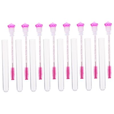 SKISUNO 8pcs Rhinestone Eyelash Applicator Brush Tube Set Adjustable Eyebrow Brush for Makeup for Eyelash Extensions