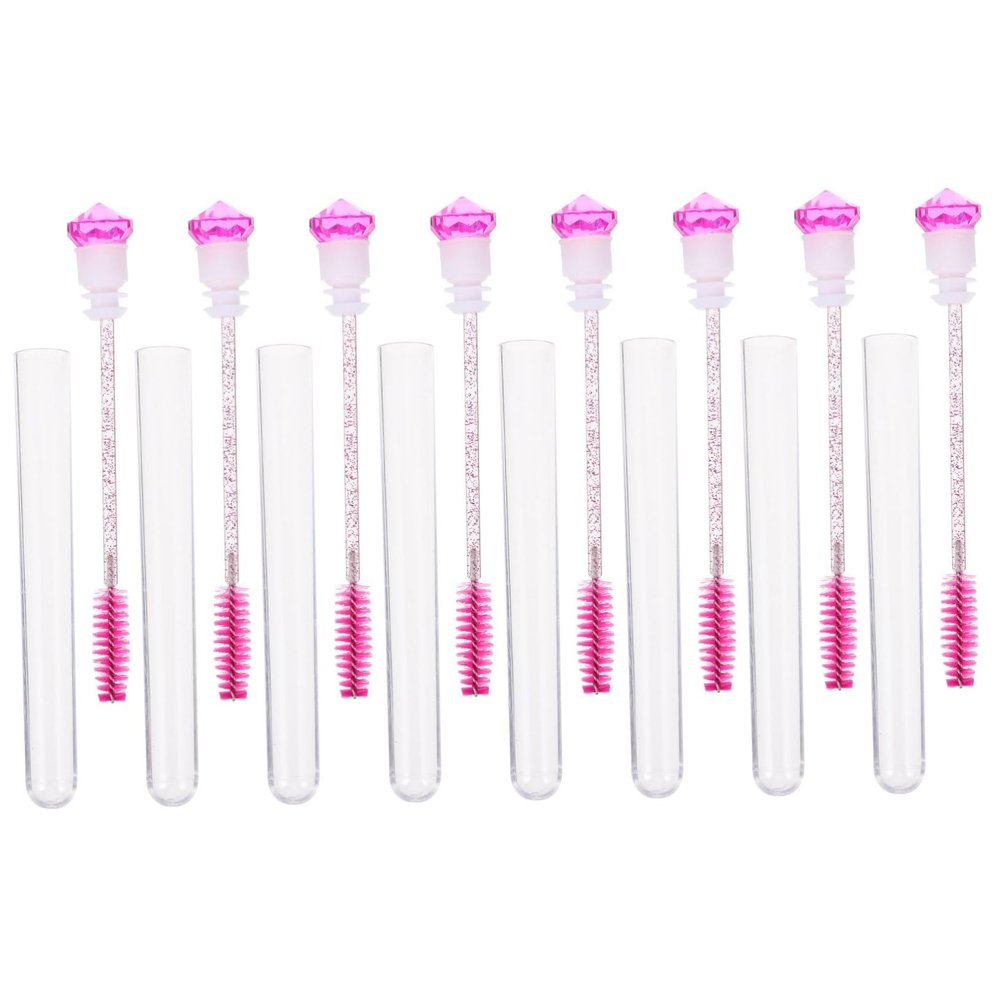SKISUNO 8pcs Rhinestone Eyelash Applicator Brush Tube Set Adjustable Eyebrow Brush for Makeup for Eyelash Extensions