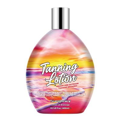 Sunglowy Bronzing Brown Lotion for Indoor Tanning Beds Lotions with Bronzer and Accelerator, Indoor Outdoor Suntan Lotion for Sunbeds w/Tattoo Protecting Formula, DHA Free, 13.5oz