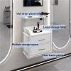 ycnbnwe Wall-Mounted Salon Cabinet with Drawers, Hanging Styling Station, Hair Cutting Storage & Dryer Rack for Salon, Beauty Room, Bedroom (White)(Black) view 3