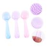 PLAFOPE 6Pcs Manual Facial Cleansing Brush with Nail Scrubber for Deep Pore Cleansing Blackhead Removal and Makeup Residue Cleaning Suitable for Face Nose Chin Neck and Fingernail Dirt Removal view 2