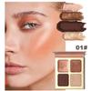 4-Color Earth Tone Highlighter and Contour Palette, Face and Eye Makeup Set for Beginners, Women's Gift view 2