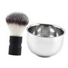 Baluue 2pcs Stainless Steel Beard Shaving Brush Set Soap Bowl Manual Foam Mixer for Men Grooming view 1