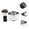 Baluue 2pcs Stainless Steel Beard Shaving Brush Set Soap Bowl Manual Foam Mixer for Men Grooming view 4