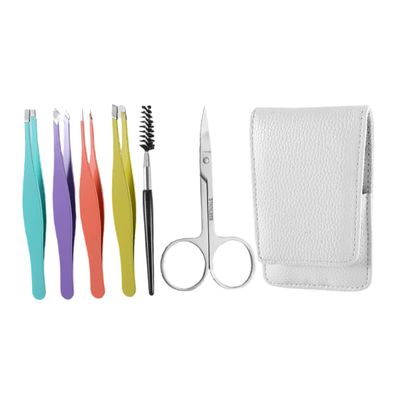 Healeved Portable Eyebrow Trimming Kit Grooming Set for Men and Women Includes Scissors and Plucker for Precise Eyebrow Shaping and Trimming for Daily Use