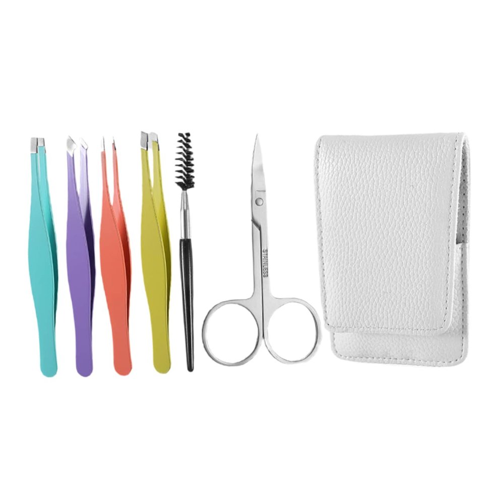 Healeved Portable Eyebrow Trimming Kit Grooming Set for Men and Women Includes Scissors and Plucker for Precise Eyebrow Shaping and Trimming for Daily Use