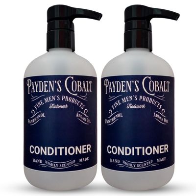 Black Canyon Home and Body Payden's Cobalt Cedar & Leather For Men Scented Argan Oil Hair Conditioner, 16 Oz (2 Pack)