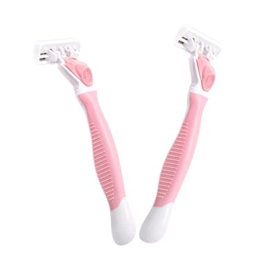 PartyKindom 2pcs Portable Armpit Hair Shaver for Men Women Manual for Safe Hair Removal for Wet Shaving Shower Friendly